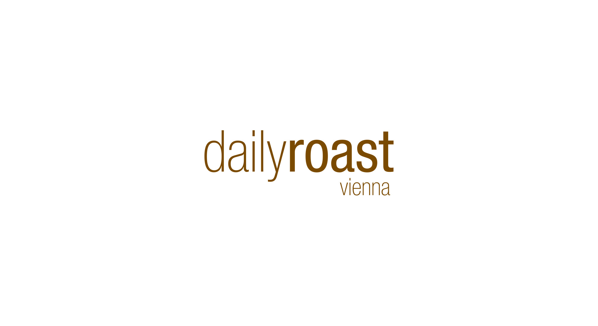 daily roast vienna kaffeebrauner Grotesk Schriftzug 