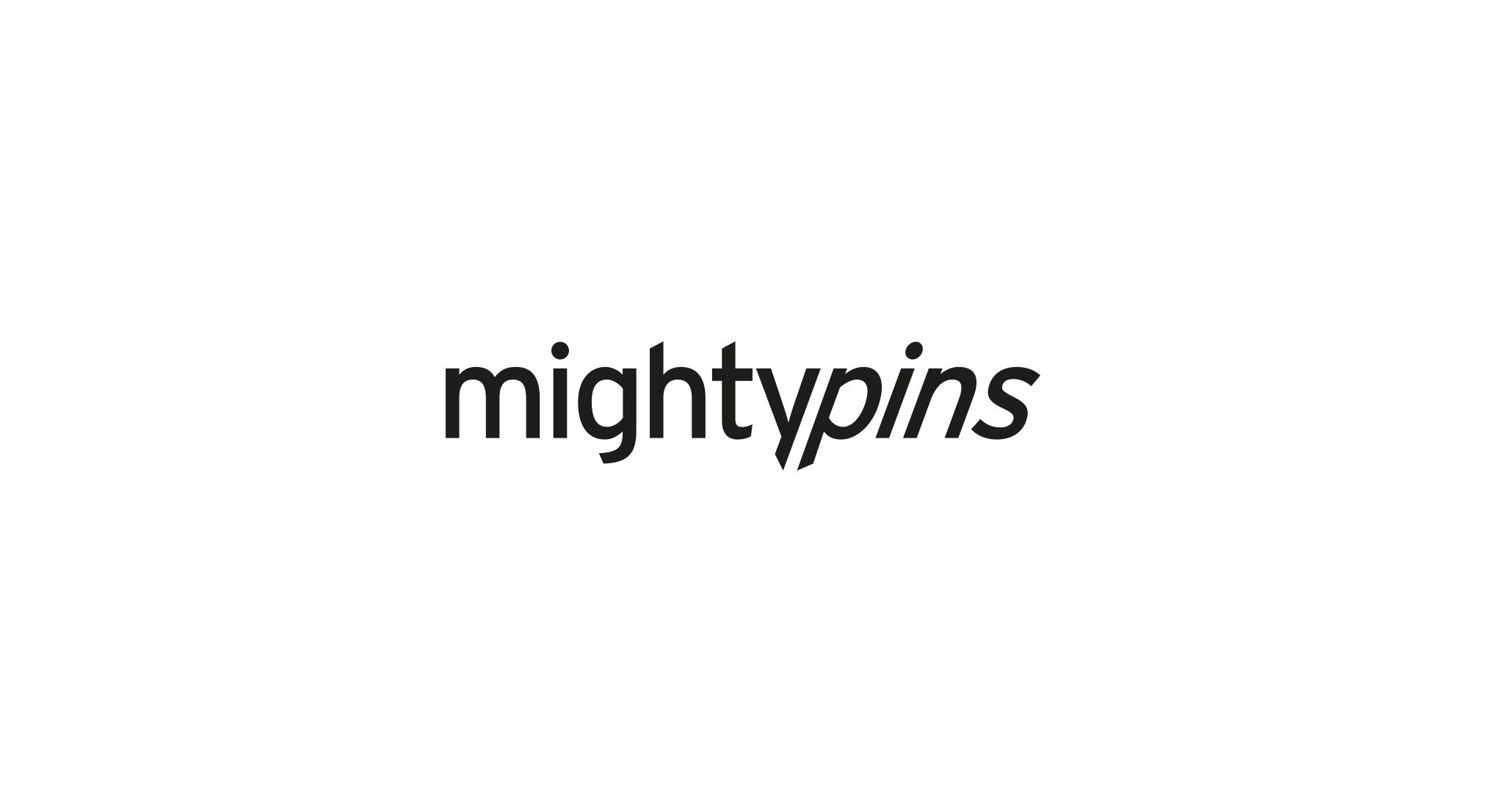 mightypins, Groteskschriftzug in schwarz